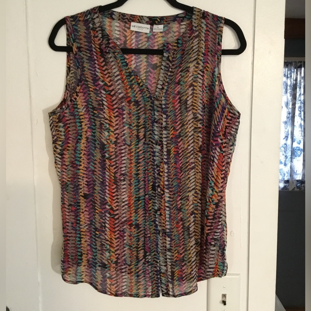 Sheer button down tank